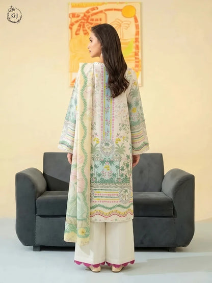 POPINN Digital Printed Khaddar 3-Piece Unstitched Suit