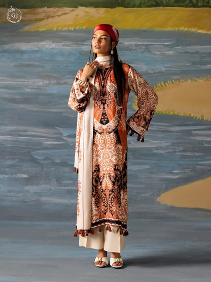 FREYA 3-Piece Unstitched Digital Printed Linen Suit | Fall-Winter Collection