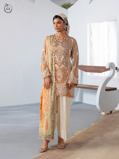 FREYA 3-Piece Unstitched Digital Printed Linen Suit | Fall-Winter Collection