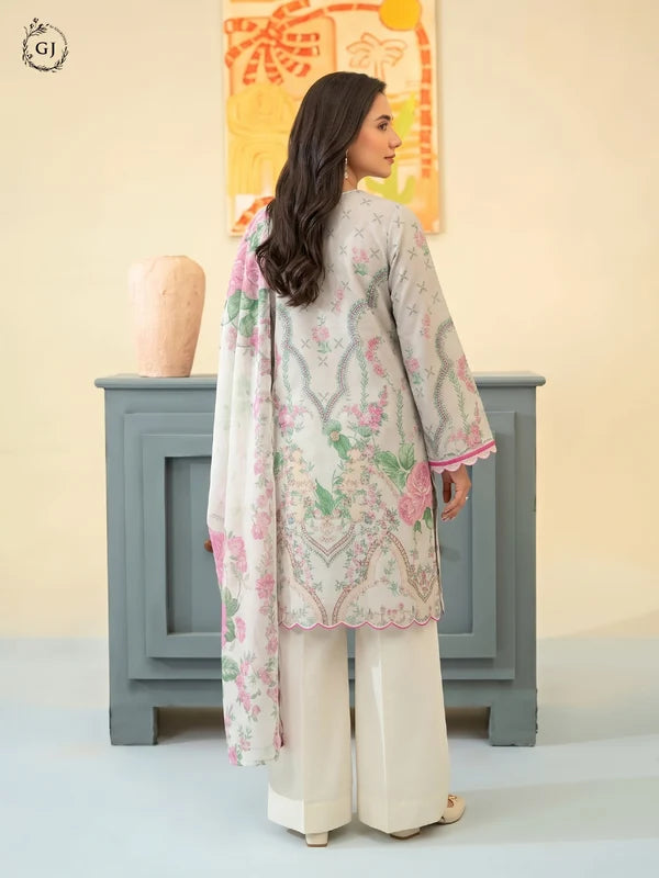 POPINN Digital Printed Khaddar 3-Piece Unstitched Suit