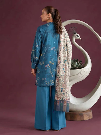 NAFASAT 3-Piece Unstitched Digital Printed Premium Staple Cotrise Suit