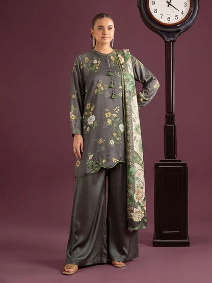 NAFASAT 3-Piece Unstitched Digital Printed Premium Staple Cotrise Suit
