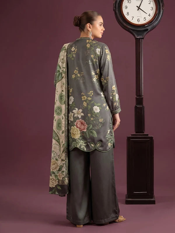 NAFASAT 3-Piece Unstitched Digital Printed Premium Staple Cotrise Suit