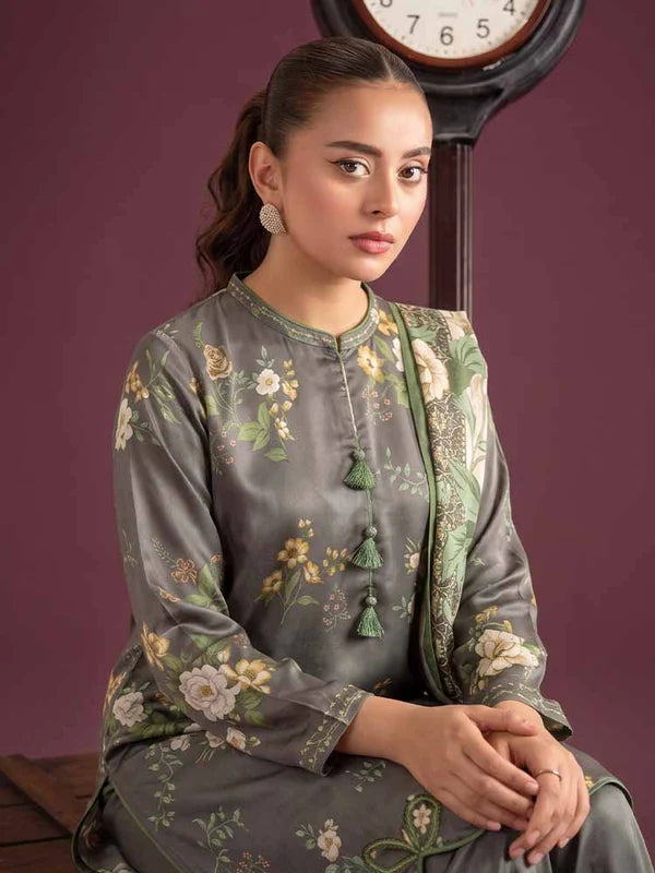NAFASAT 3-Piece Unstitched Digital Printed Premium Staple Cotrise Suit
