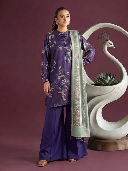 NAFASAT 3-Piece Unstitched Digital Printed Premium Staple Cotrise Suit