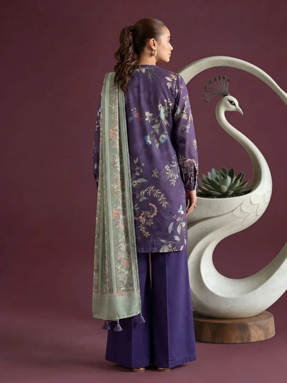 NAFASAT 3-Piece Unstitched Digital Printed Premium Staple Cotrise Suit