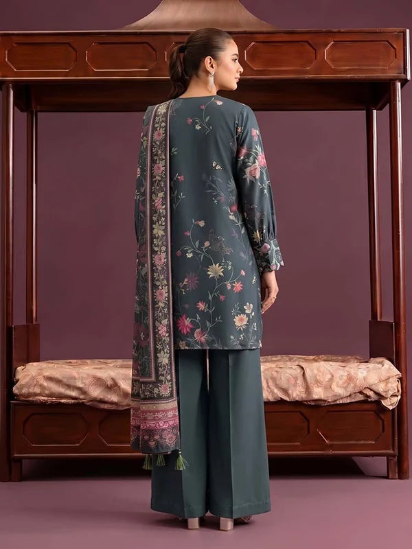 NAFASAT 3-Piece Unstitched Digital Printed Premium Staple Cotrise Suit