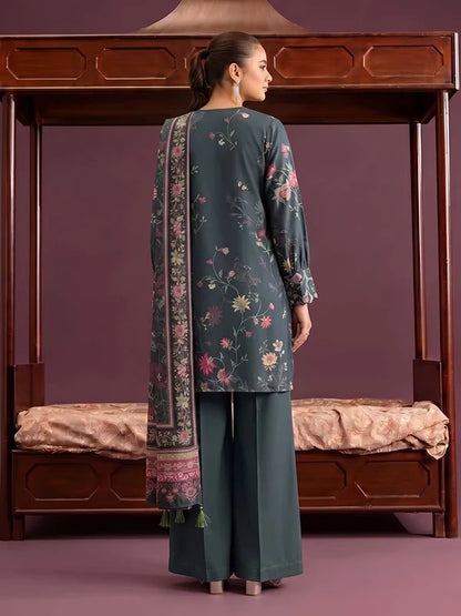 NAFASAT 3-Piece Unstitched Digital Printed Premium Staple Cotrise Suit