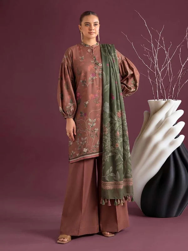 NAFASAT 3-Piece Unstitched Digital Printed Premium Staple Cotrise Suit