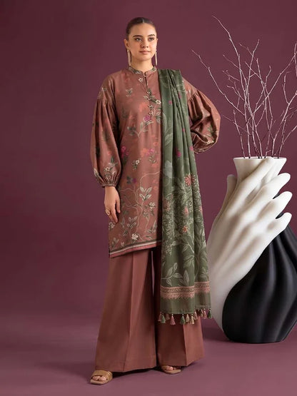 NAFASAT 3-Piece Unstitched Digital Printed Premium Staple Cotrise Suit