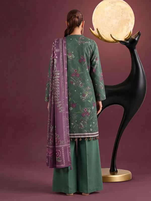 NAFASAT 3-Piece Unstitched Digital Printed Premium Staple Cotrise Suit