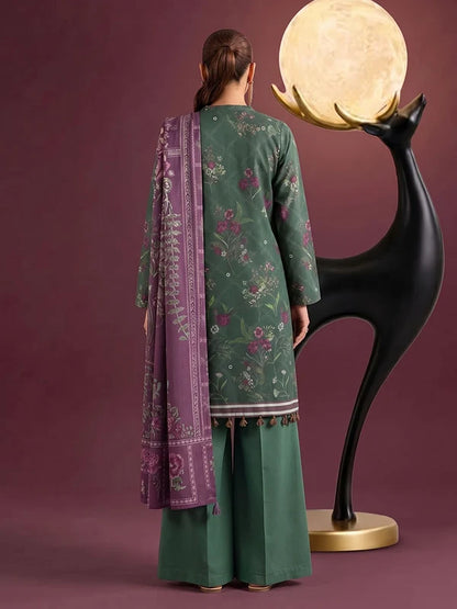 NAFASAT 3-Piece Unstitched Digital Printed Premium Staple Cotrise Suit