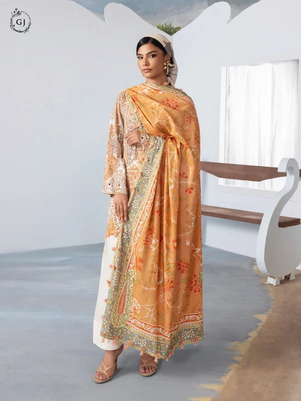 FREYA 3-Piece Unstitched Digital Printed Linen Suit | Fall-Winter Collection
