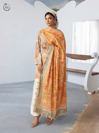 FREYA 3-Piece Unstitched Digital Printed Linen Suit | Fall-Winter Collection