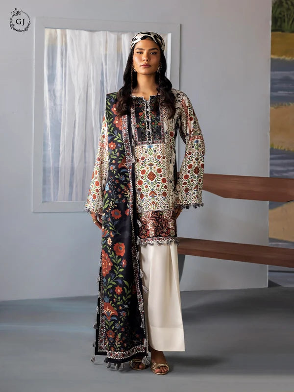 FREYA 3-Piece Unstitched Digital Printed Linen Suit | Fall-Winter Collection