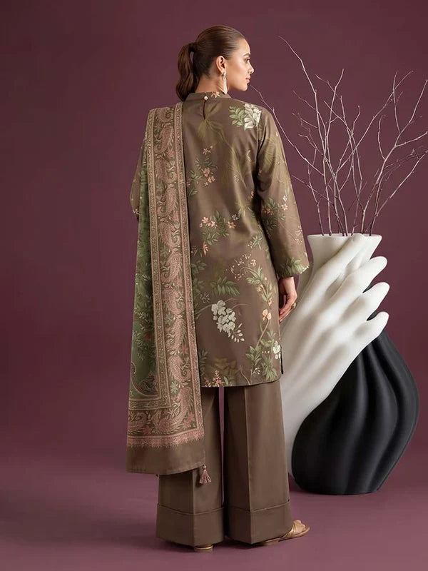 NAFASAT 3-Piece Unstitched Digital Printed Premium Staple Cotrise Suit