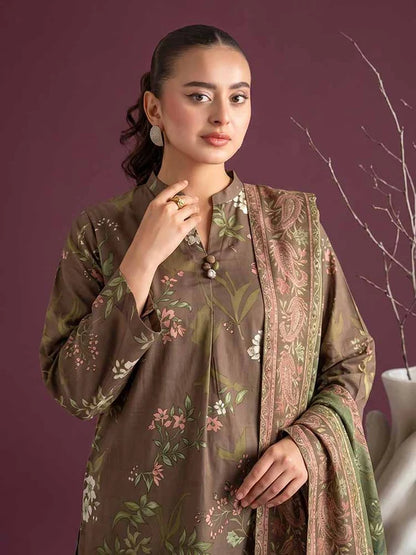 NAFASAT 3-Piece Unstitched Digital Printed Premium Staple Cotrise Suit