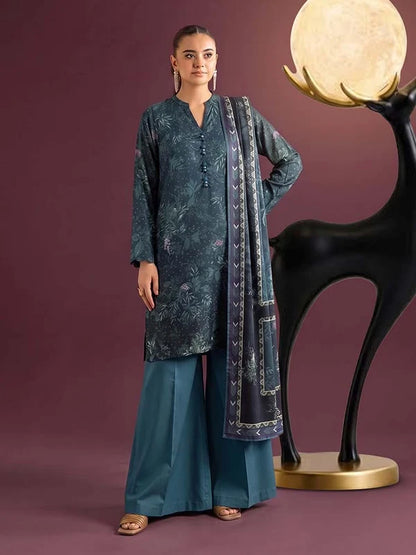 NAFASAT 3-Piece Unstitched Digital Printed Premium Staple Cotrise Suit