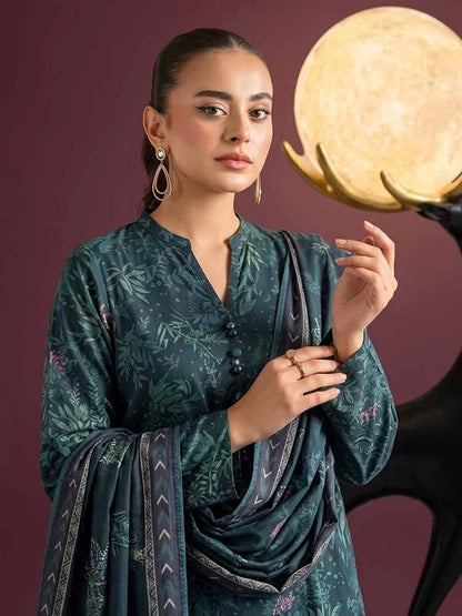 NAFASAT 3-Piece Unstitched Digital Printed Premium Staple Cotrise Suit