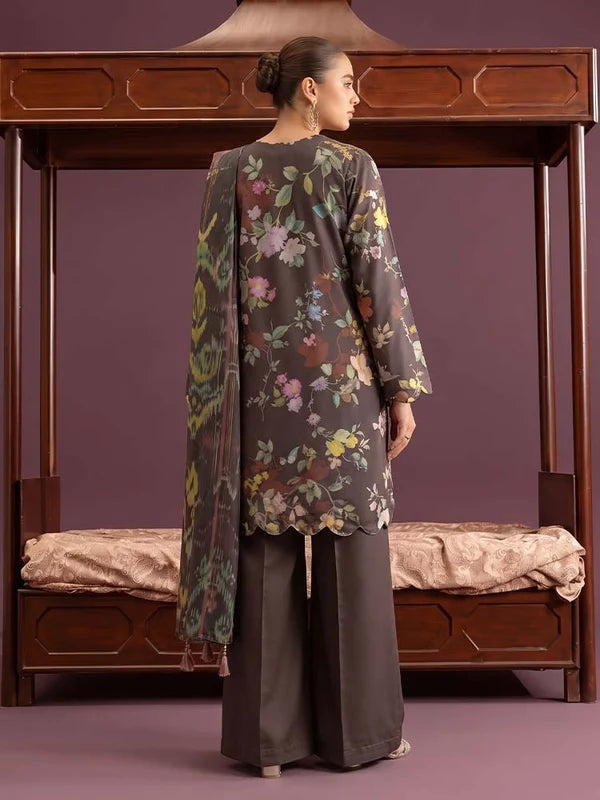 NAFASAT 3-Piece Unstitched Digital Printed Premium Staple Cotrise Suit