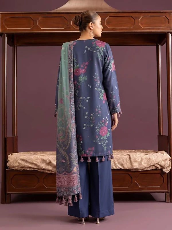 NAFASAT 3-Piece Unstitched Digital Printed Premium Staple Cotrise Suit