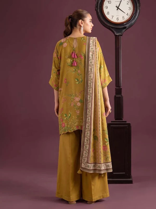 NAFASAT 3-Piece Unstitched Digital Printed Premium Staple Cotrise Suit
