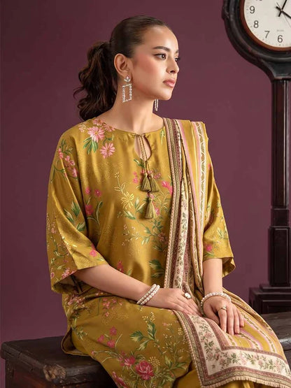 NAFASAT 3-Piece Unstitched Digital Printed Premium Staple Cotrise Suit