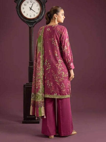 NAFASAT 3-Piece Unstitched Digital Printed Premium Staple Cotrise Suit