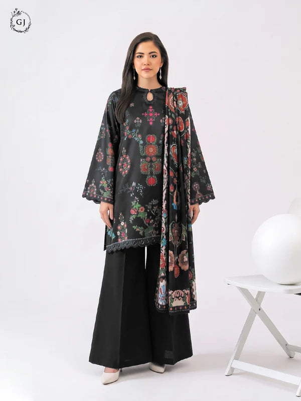GULL RUSH Digital Printed Khaddar 3-Piece Unstitched Suit