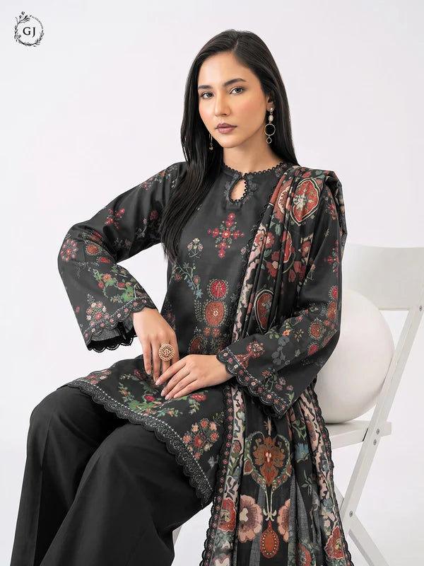 GULL RUSH Digital Printed Khaddar 3-Piece Unstitched Suit