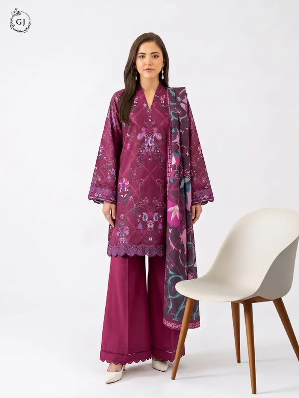 GULL RUSH Digital Printed Khaddar 3-Piece Unstitched Suit