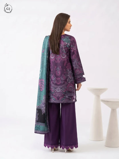GULL RUSH Digital Printed Khaddar 3-Piece Unstitched Suit