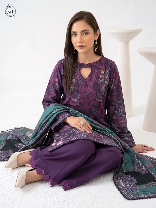 GULL RUSH Digital Printed Khaddar 3-Piece Unstitched Suit