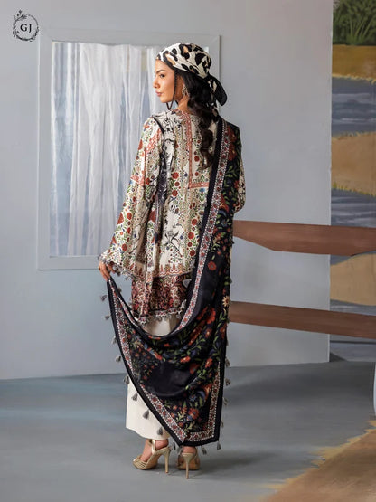 FREYA 3-Piece Unstitched Digital Printed Linen Suit | Fall-Winter Collection