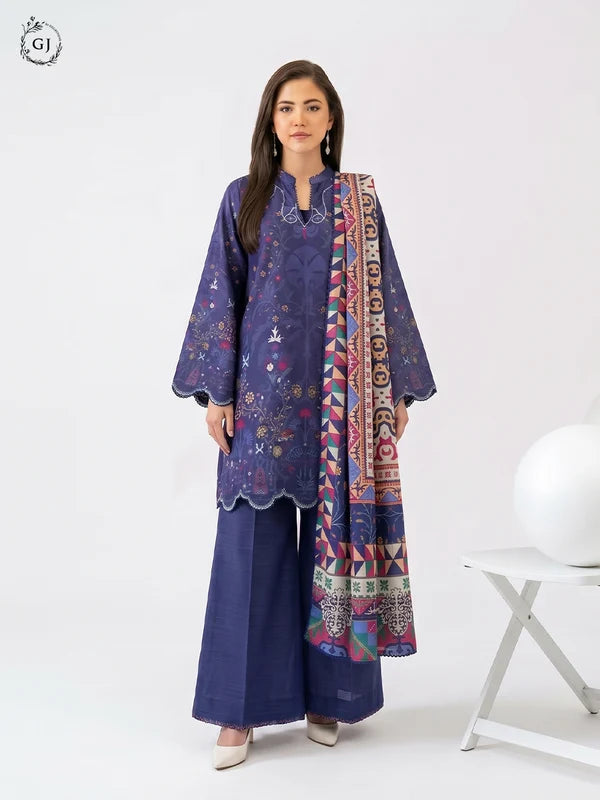GULL RUSH Digital Printed Khaddar 3-Piece Unstitched Suit