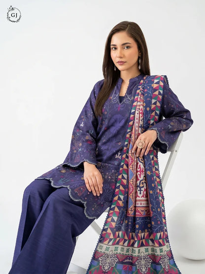 GULL RUSH Digital Printed Khaddar 3-Piece Unstitched Suit
