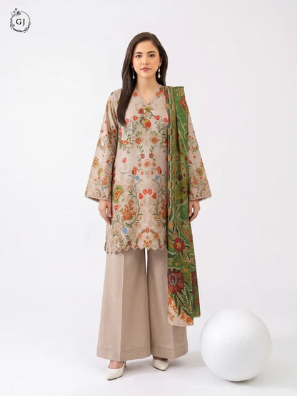 GULL RUSH Digital Printed Khaddar 3-Piece Unstitched Suit