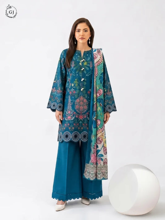 GULL RUSH Digital Printed Khaddar 3-Piece Unstitched Suit