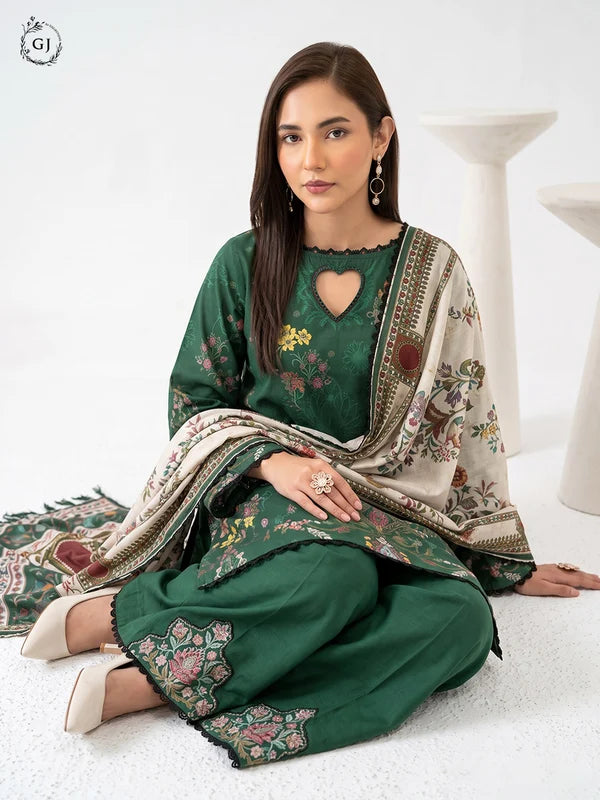 GULL RUSH Digital Printed Khaddar 3-Piece Unstitched Suit
