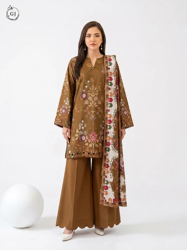 GULL RUSH Digital Printed Khaddar 3-Piece Unstitched Suit