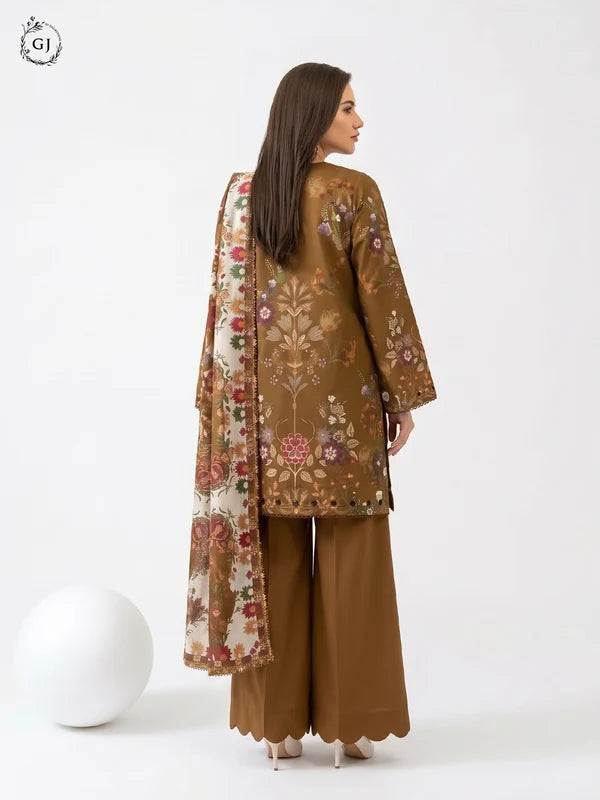 GULL RUSH Digital Printed Khaddar 3-Piece Unstitched Suit
