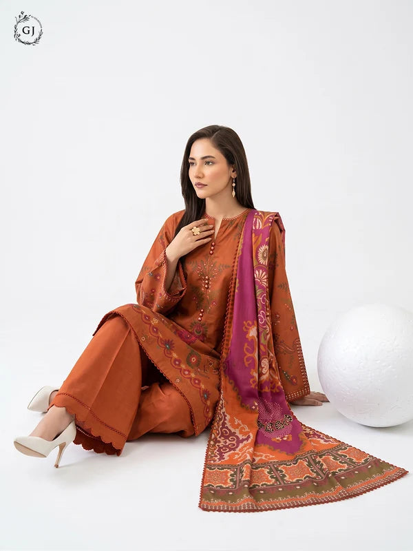 GULL RUSH Digital Printed Khaddar 3-Piece Unstitched Suit