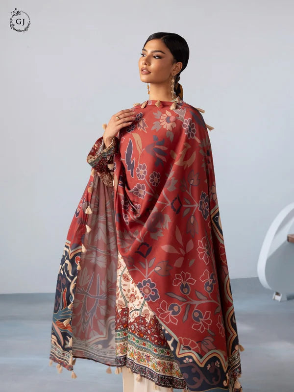 FREYA 3-Piece Unstitched Digital Printed Linen Suit | Fall-Winter Collection