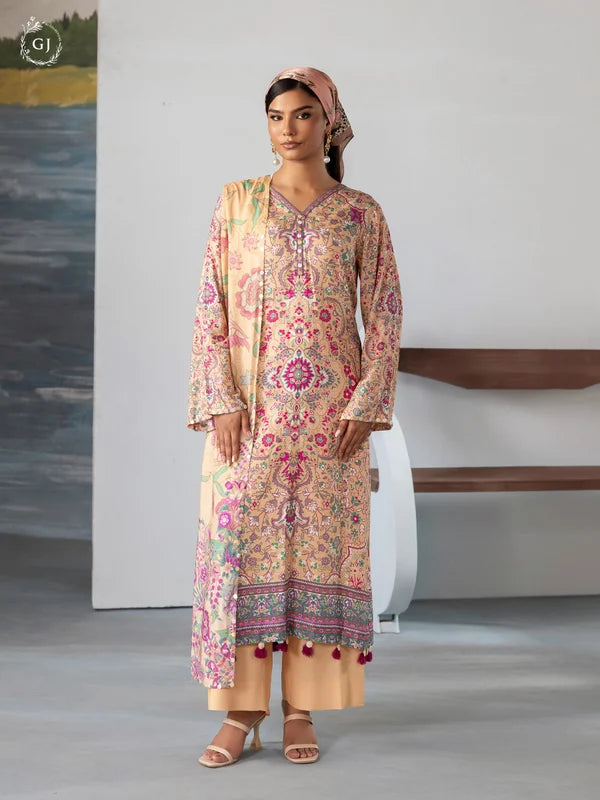 FREYA 3-Piece Unstitched Digital Printed Linen Suit | Fall-Winter Collection