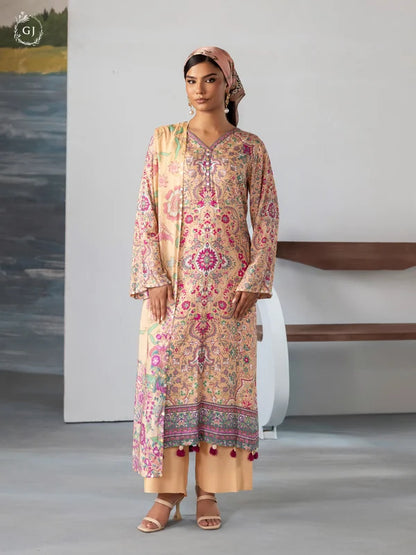 FREYA 3-Piece Unstitched Digital Printed Linen Suit | Fall-Winter Collection