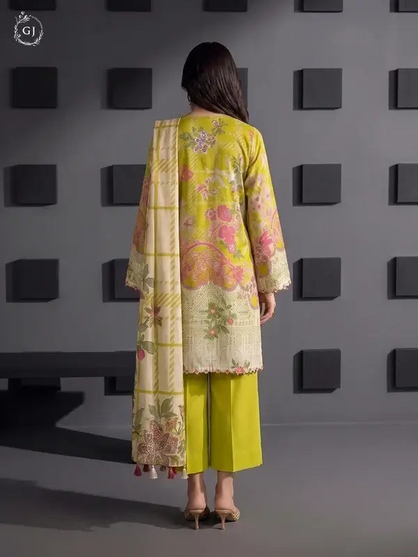KISSA 3-Piece Unstitched Digital Printed Linen Suit | Fall-Winter Collection