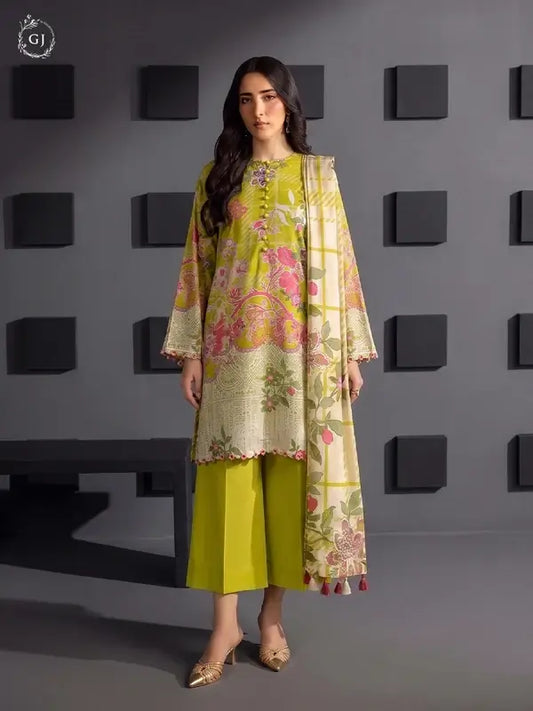 KISSA 3-Piece Unstitched Digital Printed Linen Suit | Fall-Winter Collection