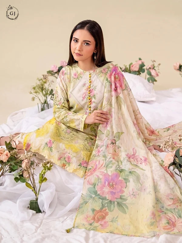 Popin 3-Piece Unstitched Digital Printed Lawn Suit