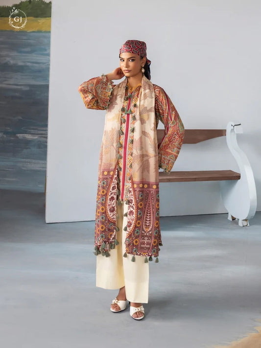 FREYA 3-Piece Unstitched Digital Printed Linen Suit | Fall-Winter Collection