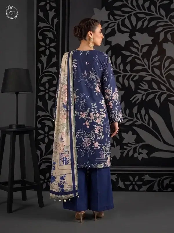 KISSA 3-Piece Unstitched Digital Printed Linen Suit | Fall-Winter Collection